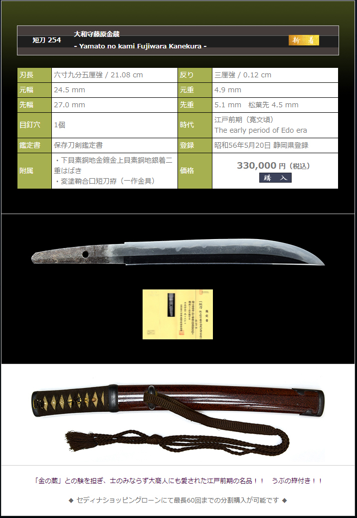 大和守藤原金蔵 |